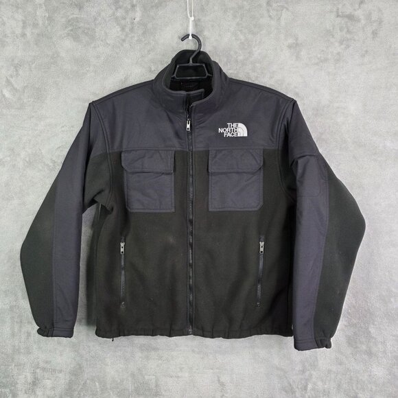 Mens Black The North Face Denali Polartec Fleece Jacket Full Zip Mock Neck L - Picture 2 of 11